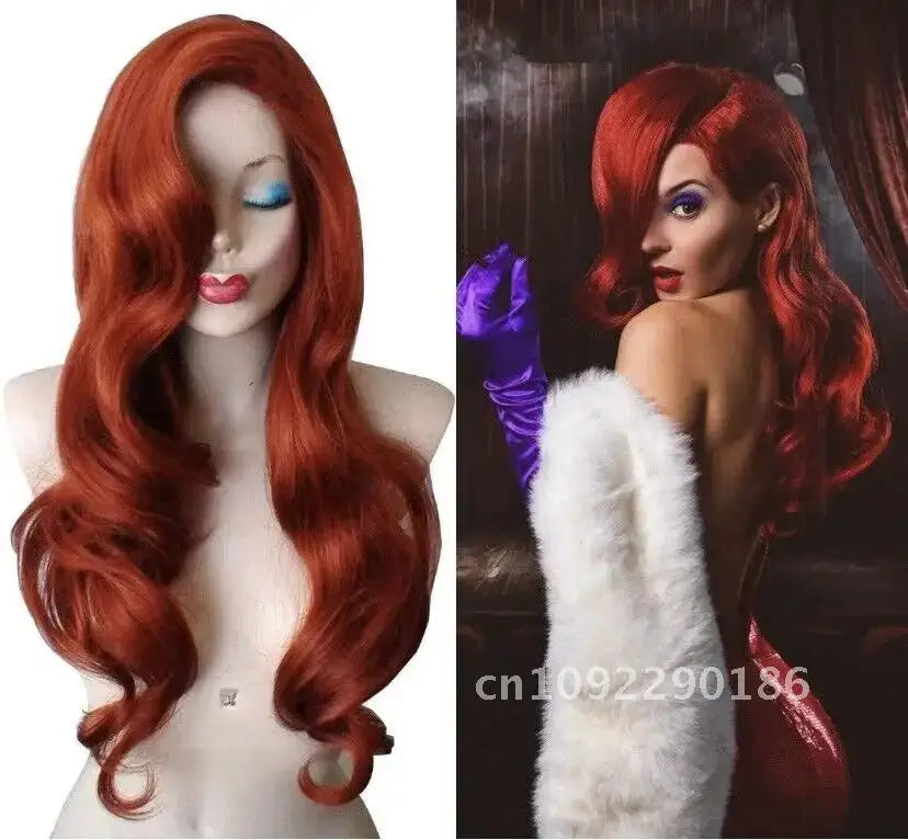 Accessoire pour Poupée Sexy – Perruque Rouge en Fibre Synthétique Haute Qualité