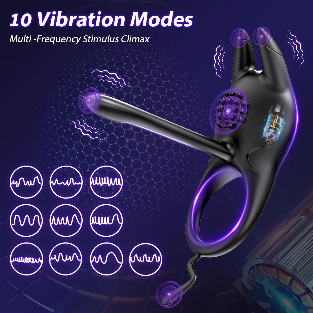 Cockring Vibrant Double Stimulation – Retardateur d’Éjaculation & Plaisir Clitoridien