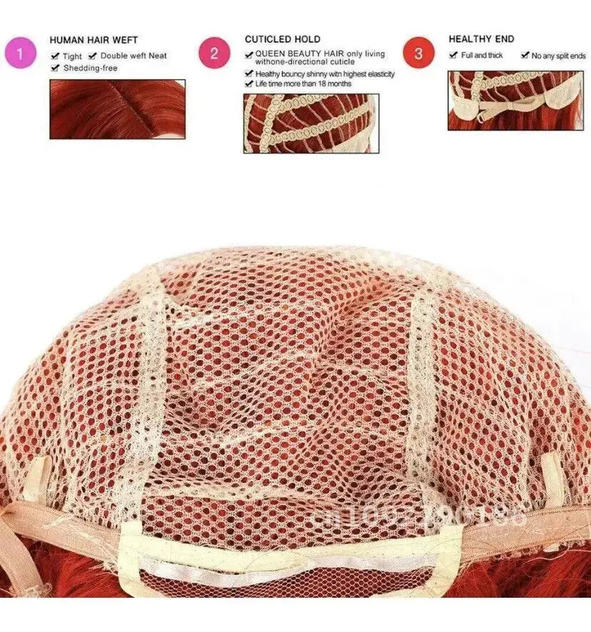 Accessoire pour Poupée Sexy – Perruque Rouge en Fibre Synthétique Haute Qualité