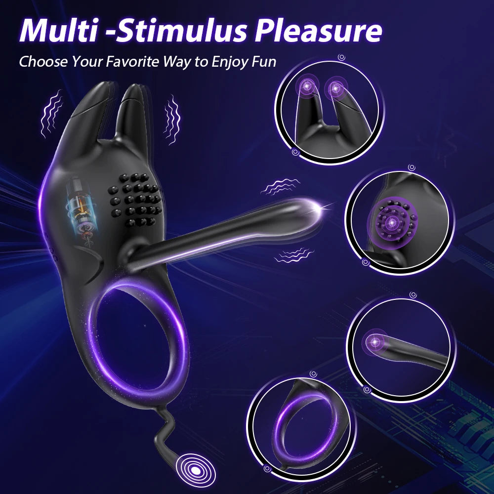 Cockring Vibrant Double Stimulation – Retardateur d’Éjaculation & Plaisir Clitoridien