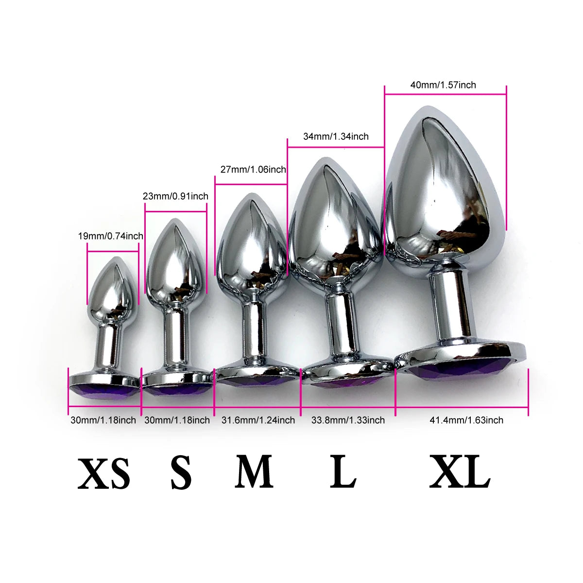 Plug Anal Métal Bijou — 5 Tailles